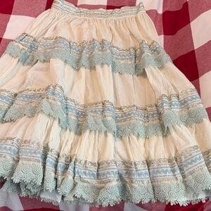 Vtg Heavy Boho Broom Skirt